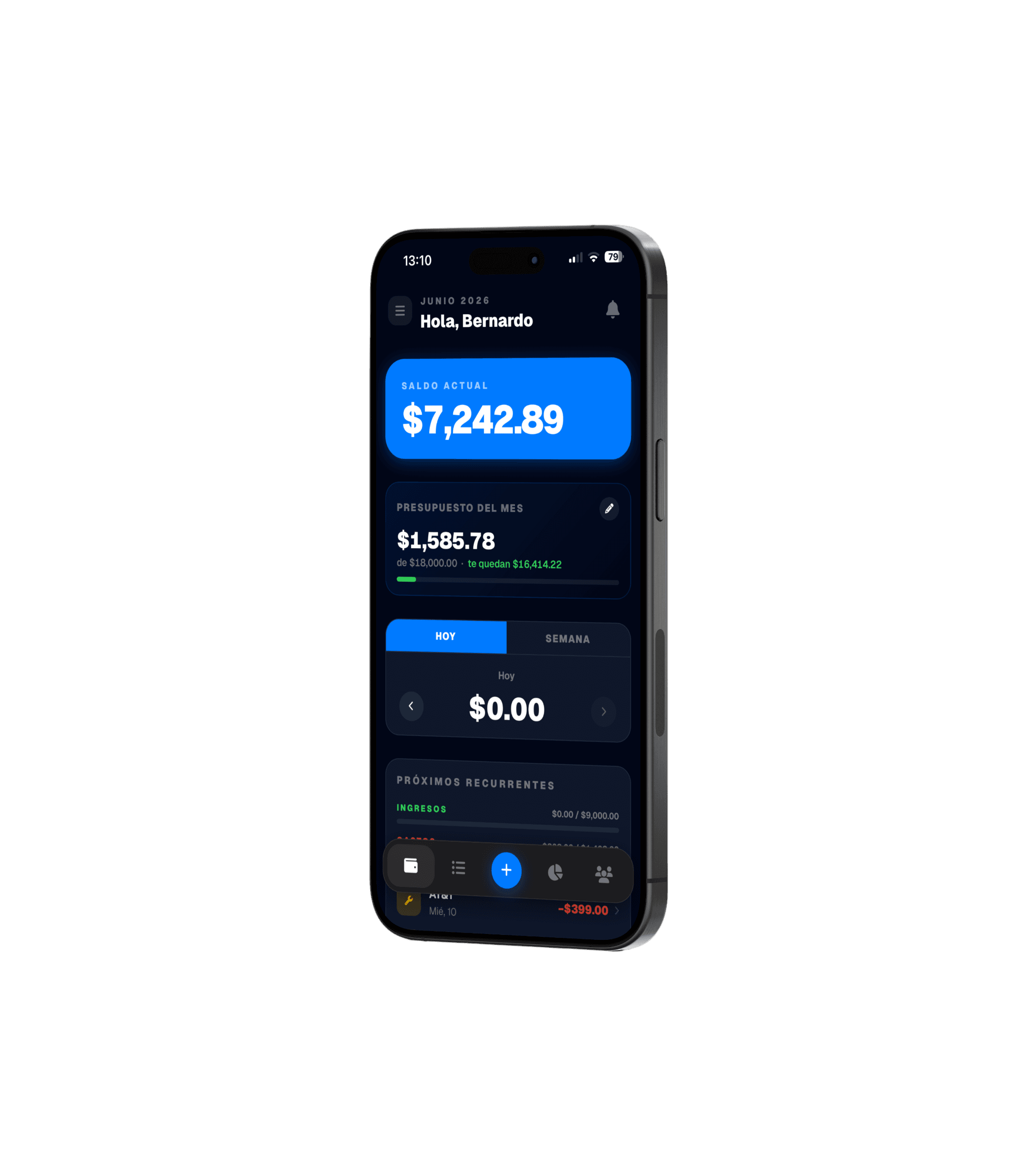 FluxApp Finance dashboard